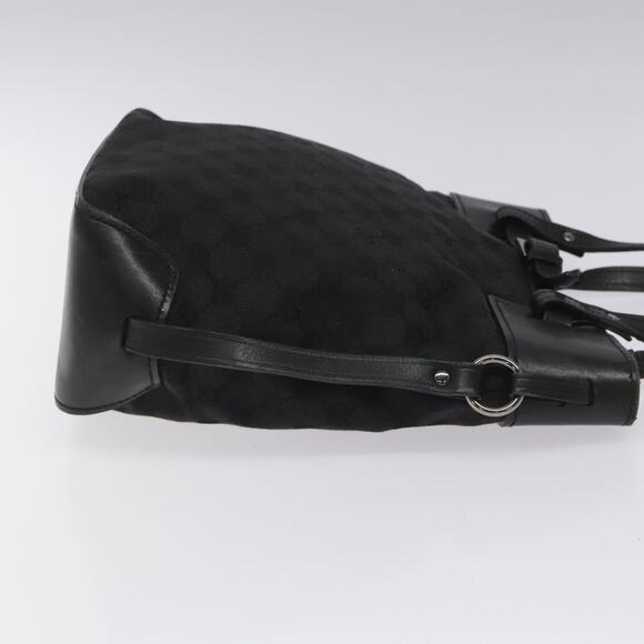 GUCCI GG Canvas Tote Bag Black Silver - Picture 4 of 16